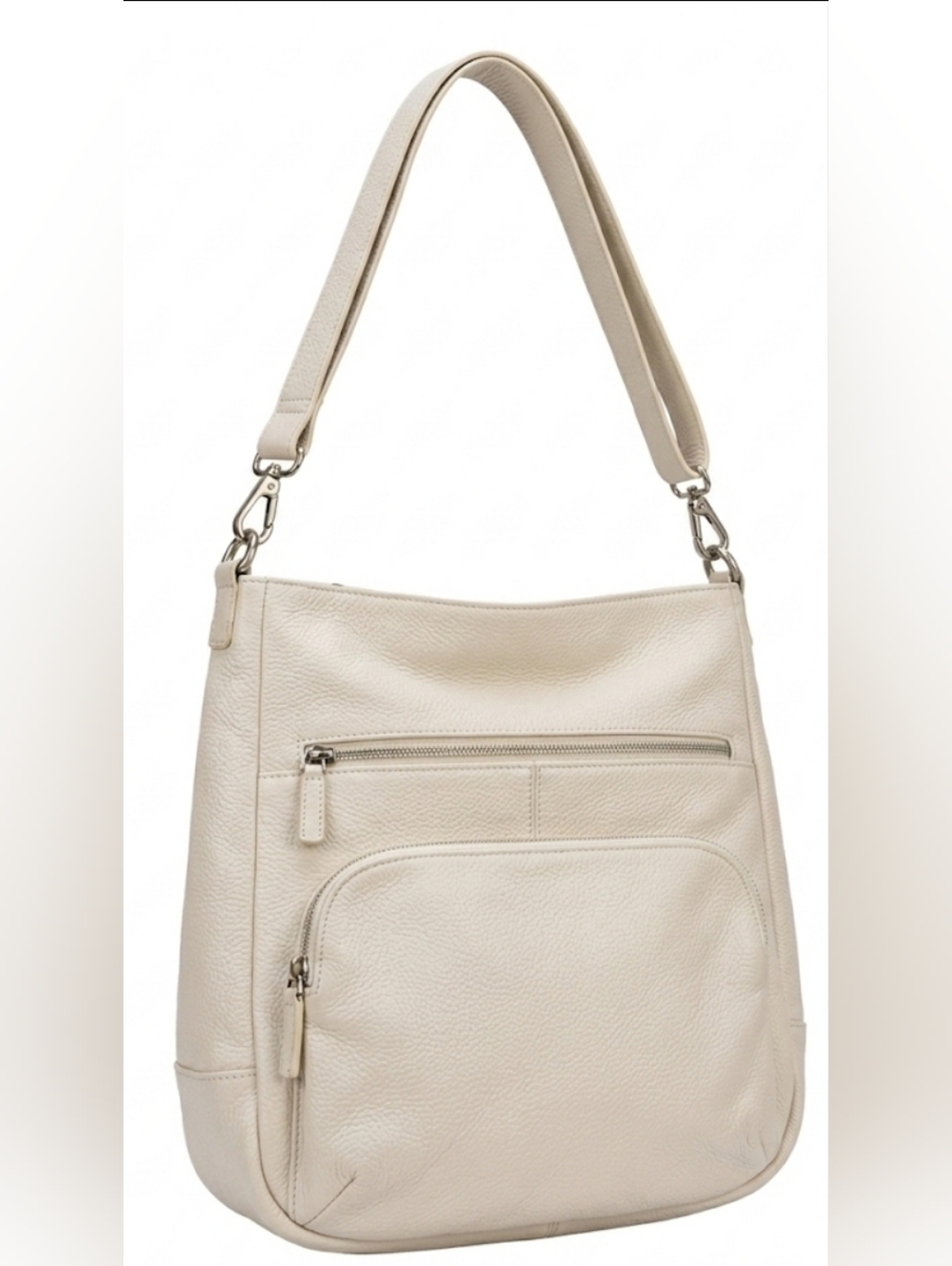 Danier White Leather Multi-Pocket Crossbody/Shoulder Bag